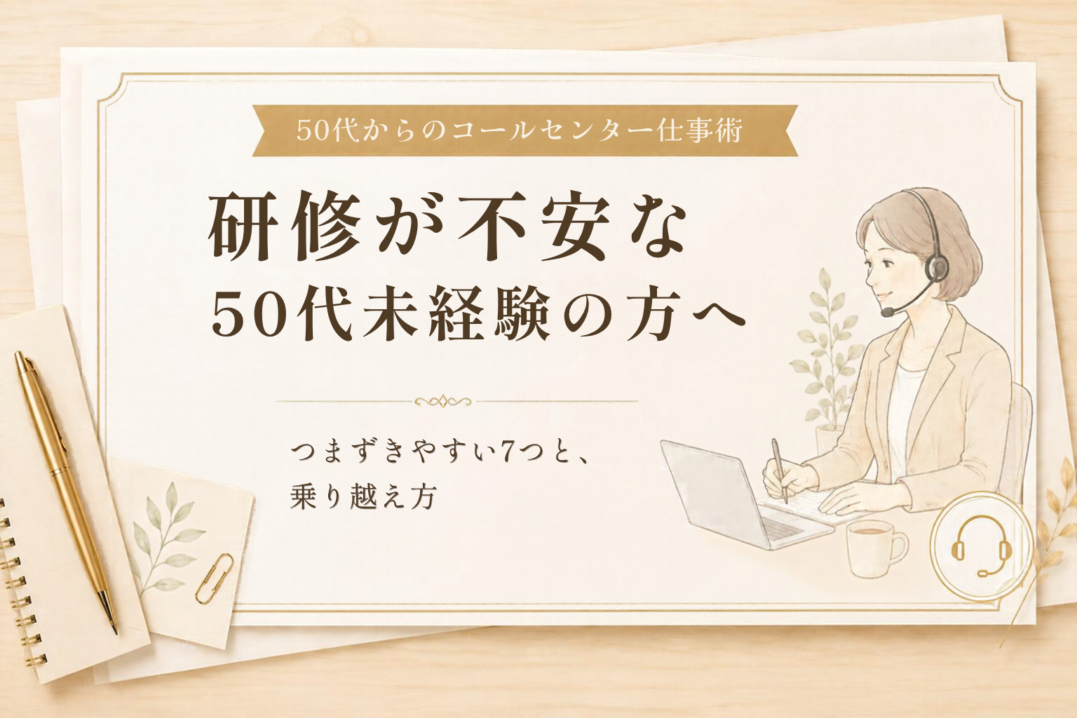 コールセンターの研修が不安な50代未経験の方へ｜つまずきやすい7つと乗り越え方