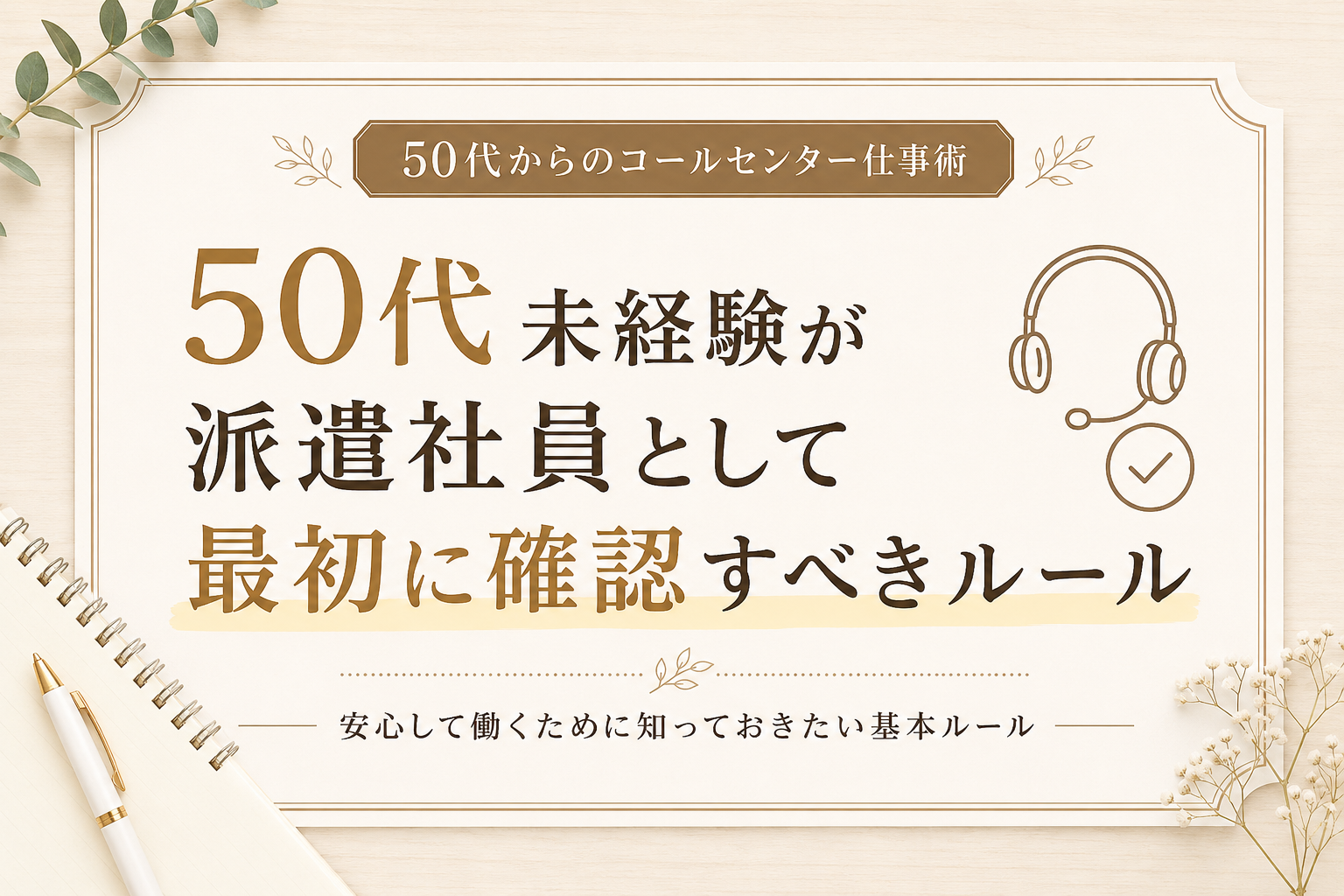 50代未経験が派遣社員として最初に確認すべきルール