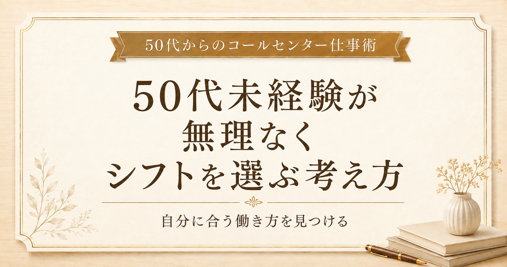 50代未経験が無理なくシフトを選ぶ考え方