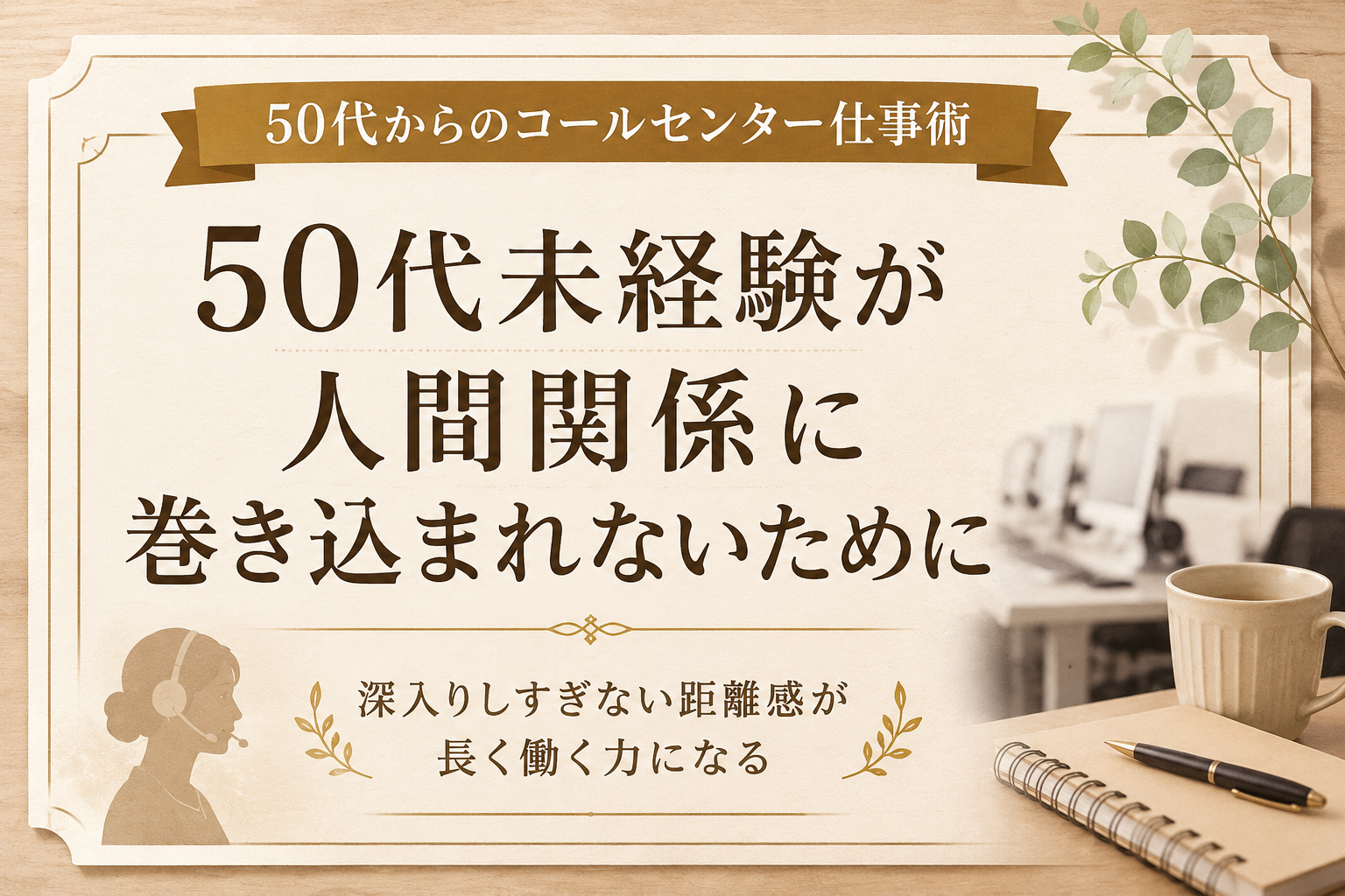 50代未経験が人間関係に巻き込まれないために