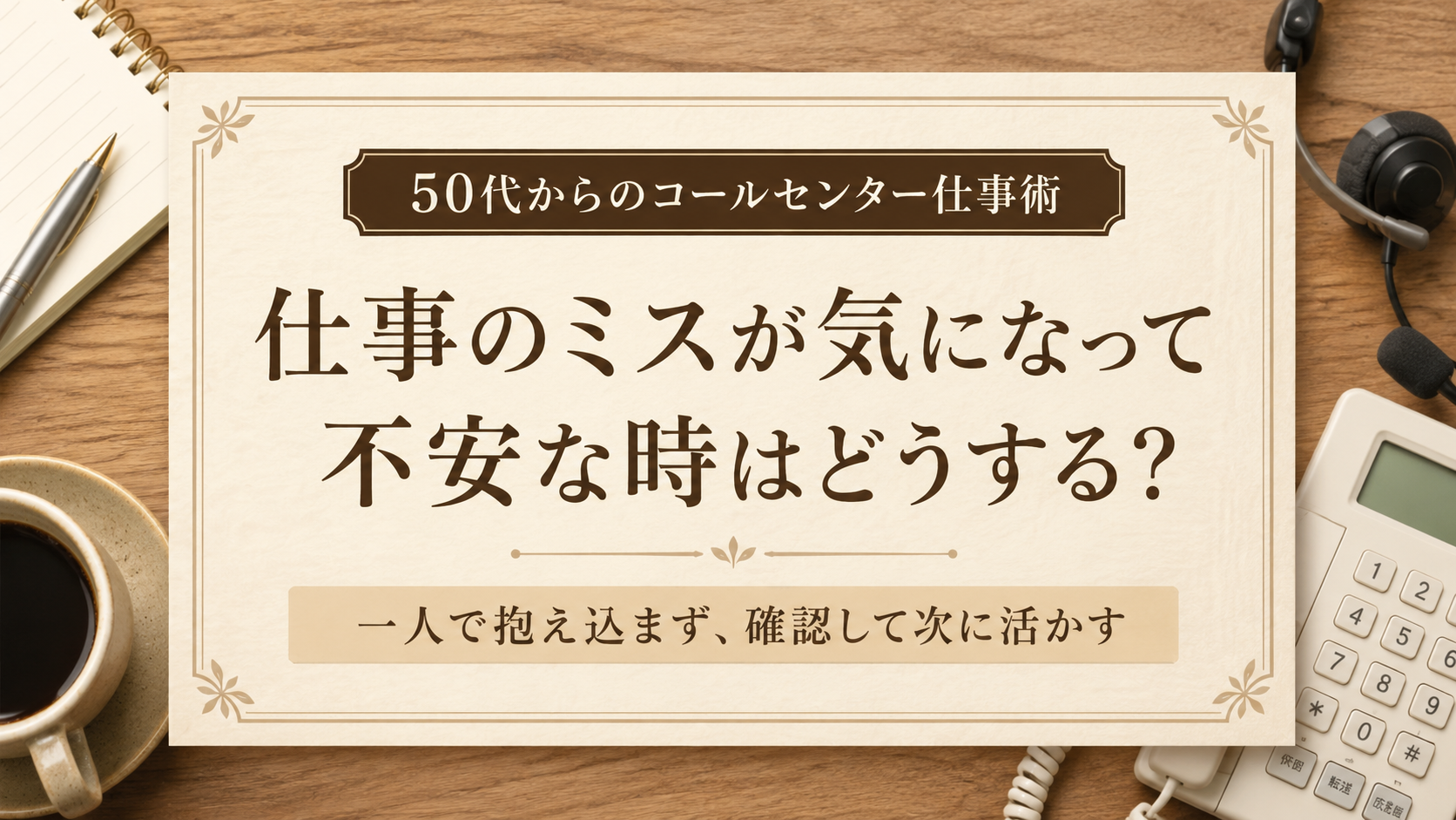 仕事のミスが気になって不安な時はどうする？